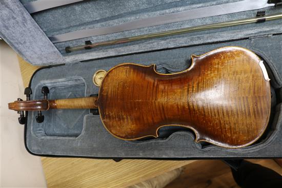 A late 19th century east European cased violin